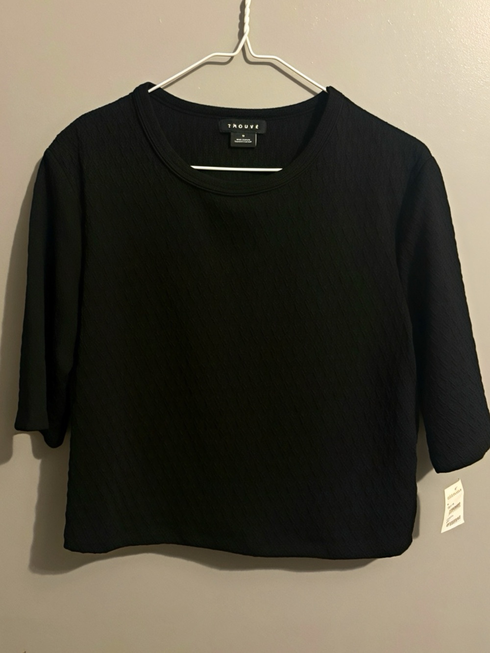 Trouvé Basic Black Slightly Cropped Top